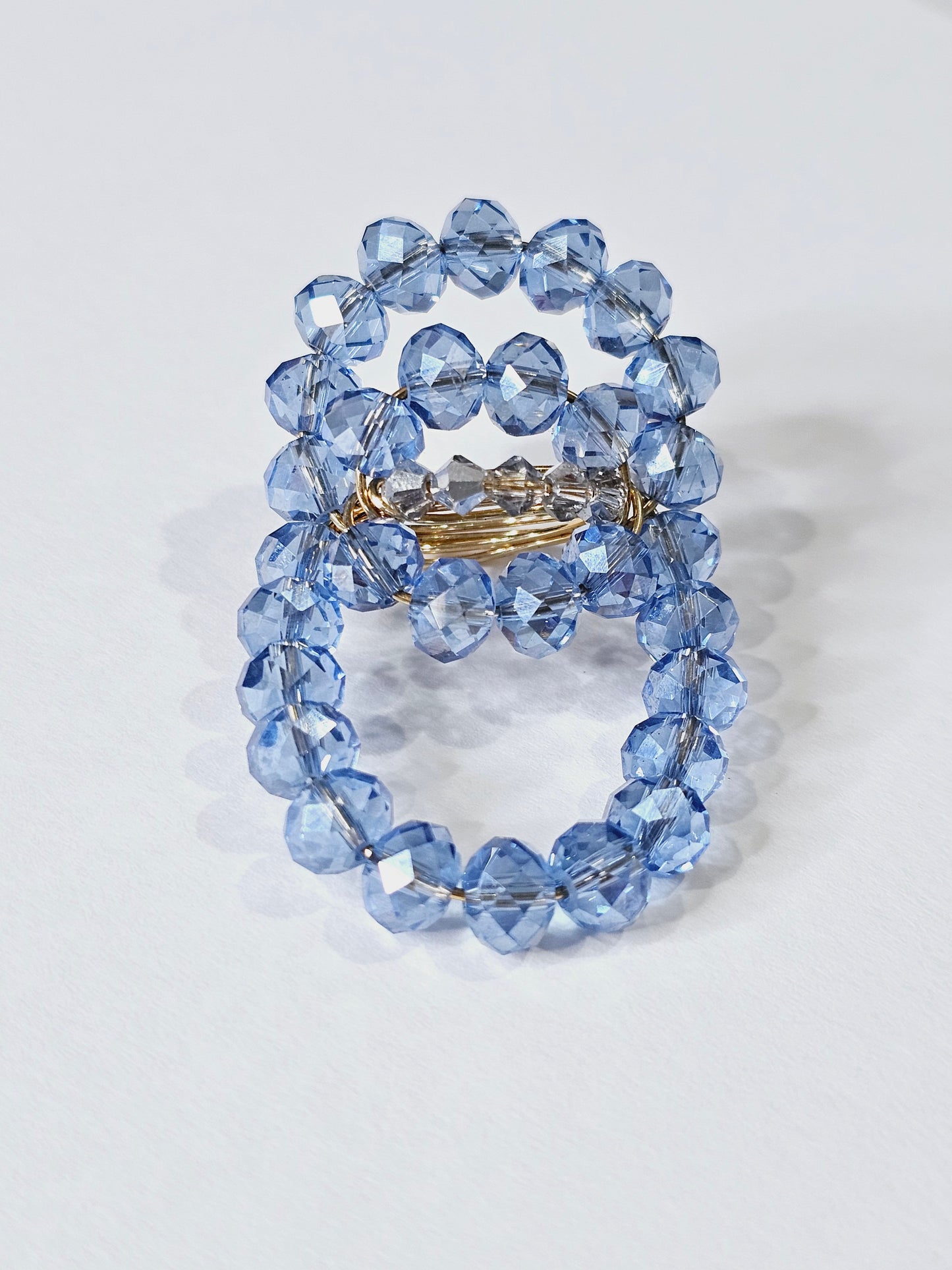 LIGHT BLUE SAPPHIRE CLUSTER RING | GOLD