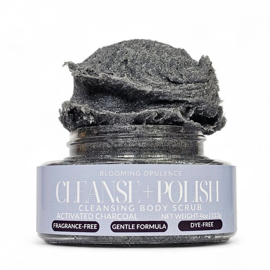 CLEANSE + POLISH | ACTIVATED CHARCOAL | ARTIFICIAL DYE FREE | EXFOLIATING CLEANSER
