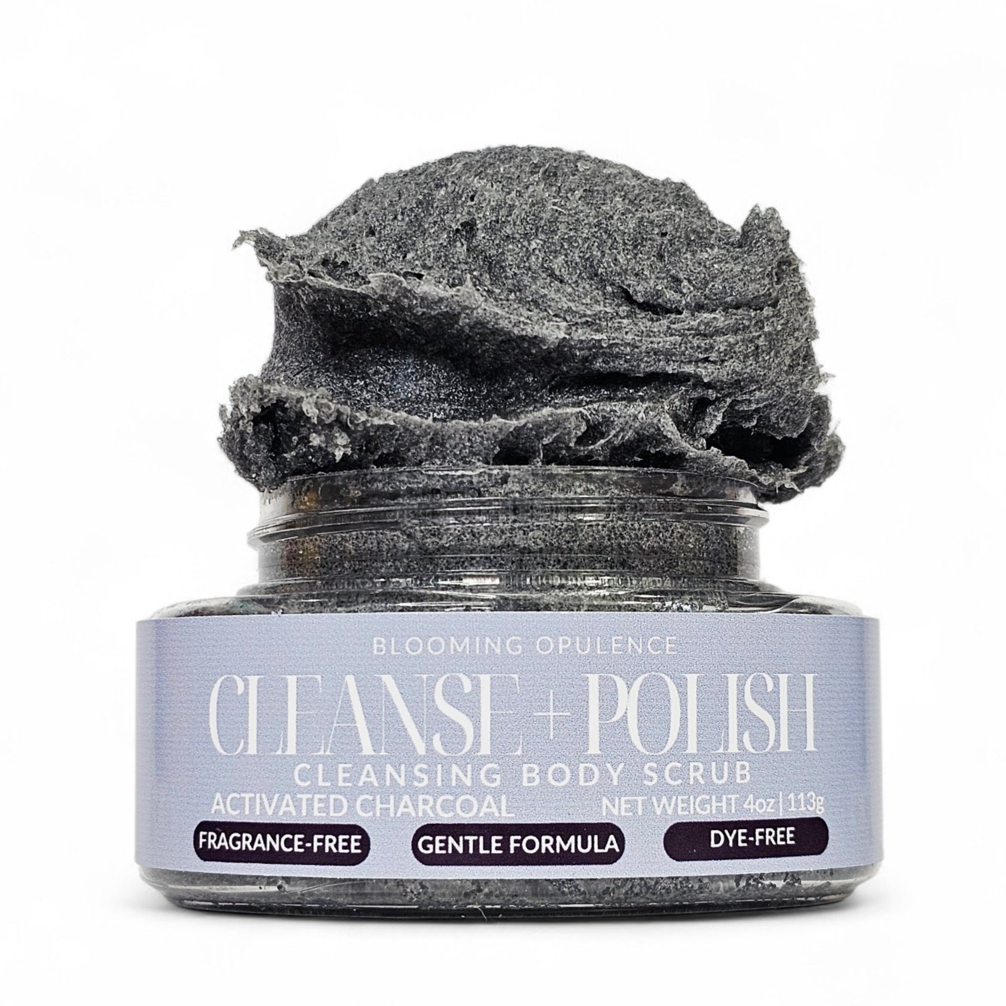 CLEANSE + POLISH | ACTIVATED CHARCOAL | ARTIFICIAL DYE FREE | EXFOLIATING CLEANSER