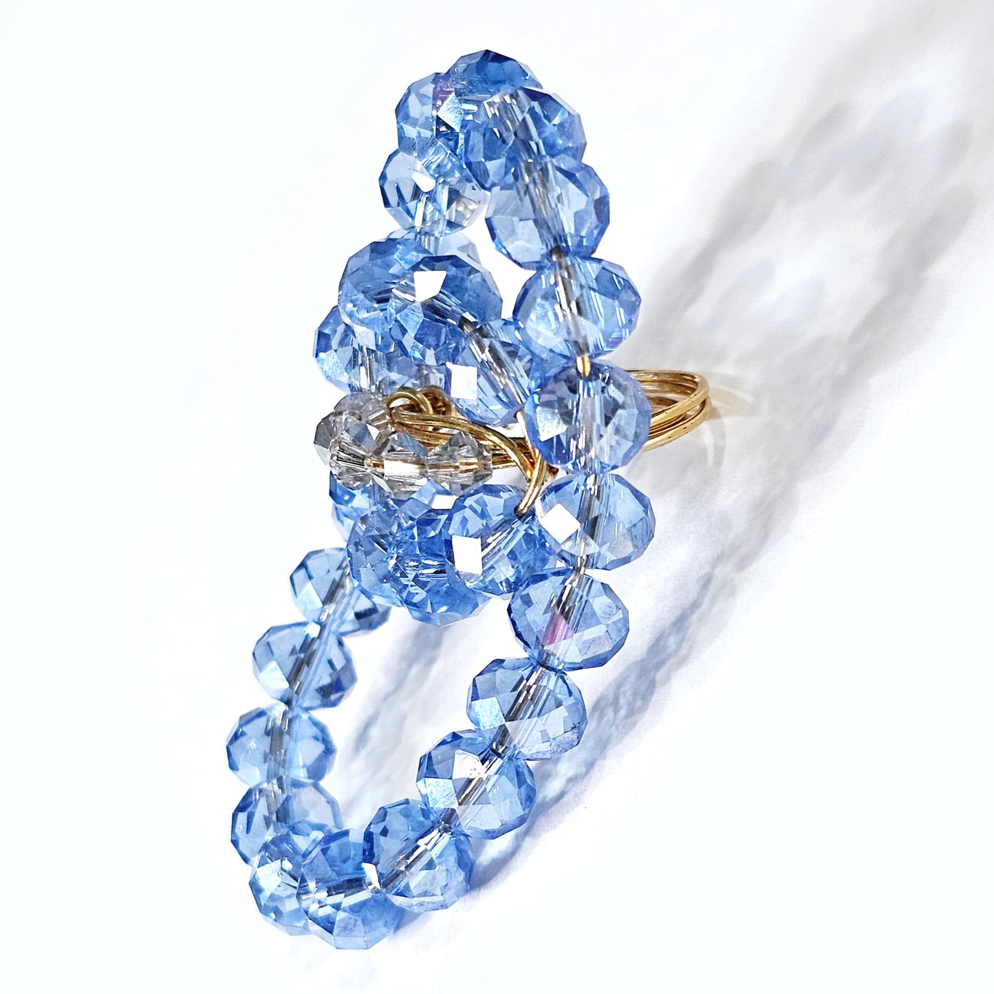 LIGHT BLUE SAPPHIRE CLUSTER RING | GOLD