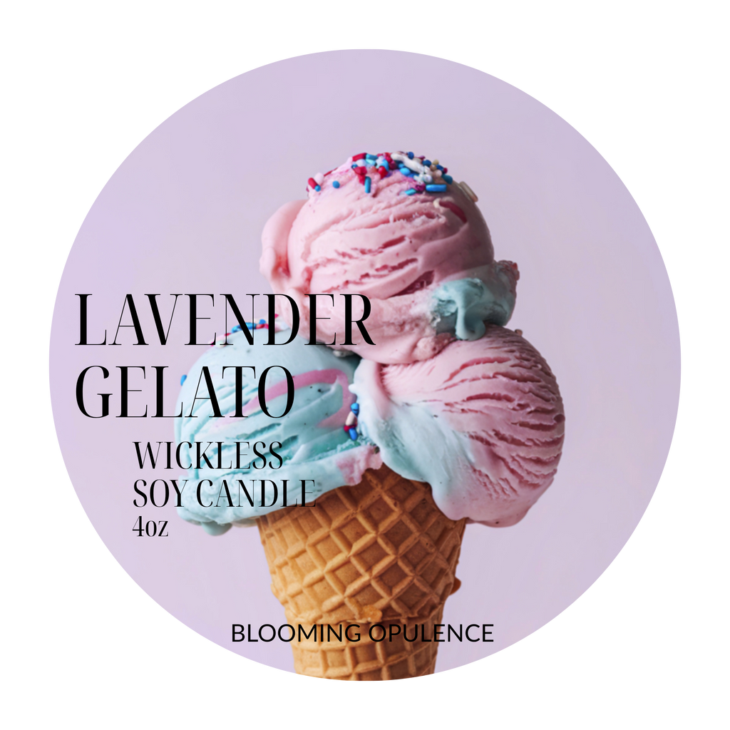LAVENDER GELATO | LAVENDER WICKLESS CANDLE | NATURAL SOY CANDLE