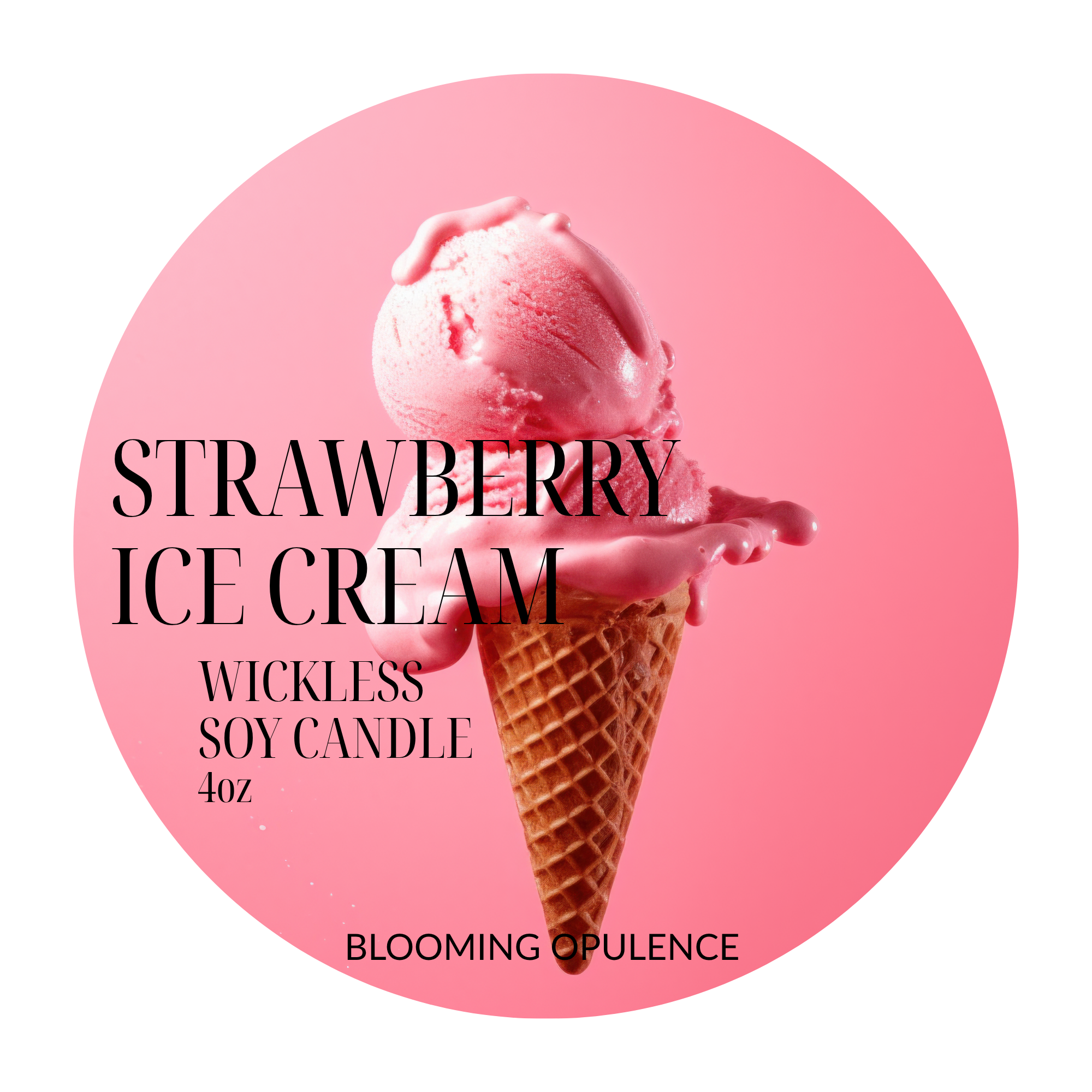STRAWBERRY ICE CREAM | WICKLESS CANDLE NO FLAME