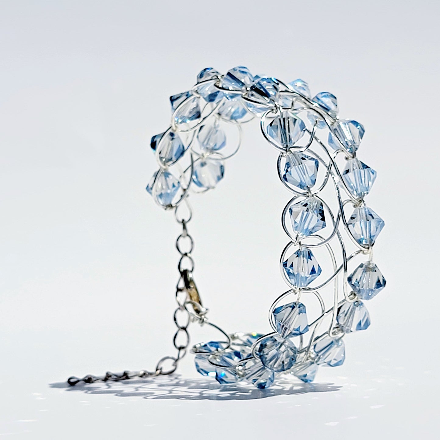 DENIM CRYSTAL BRACELET | WIRE WOVEN | ADJUSTABLE