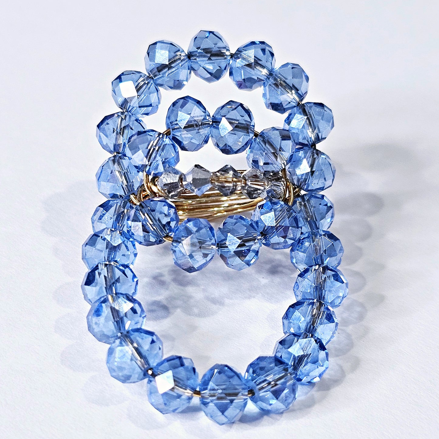 LIGHT BLUE SAPPHIRE CLUSTER RING | GOLD