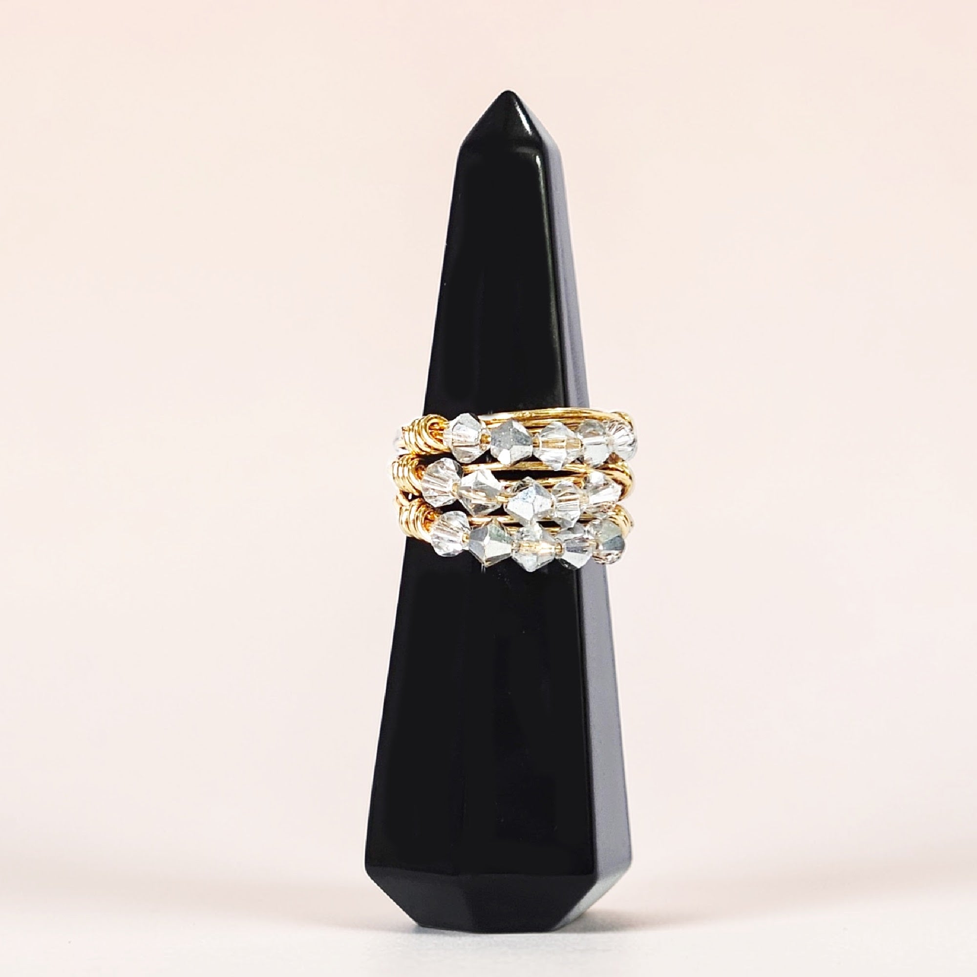 CRYSTAL STACKING RING SET MINIMALISTIC JEWELRY
