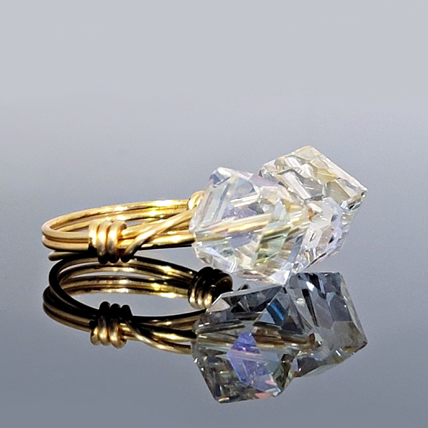 GOLD CRYSTAL RING