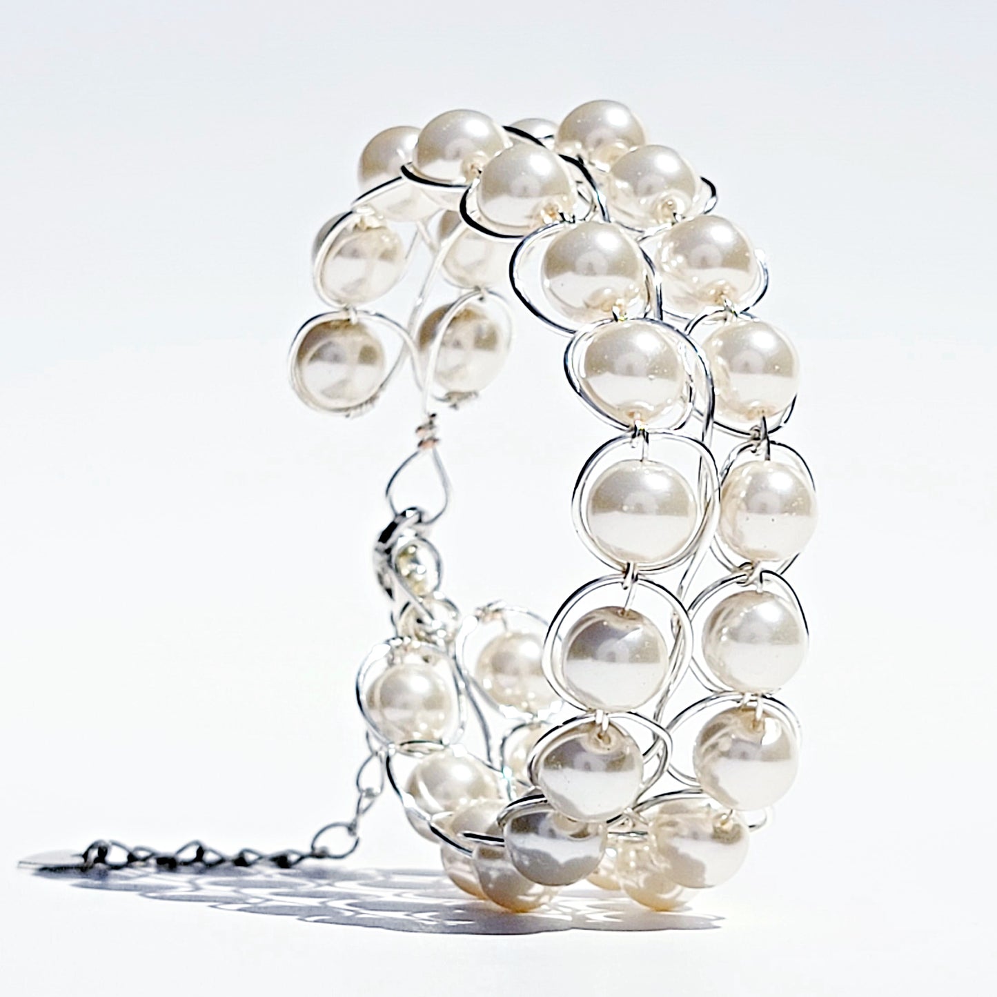 IVORY PEARL BRACELET | WIRE WOVEN | ADJUSTABLE