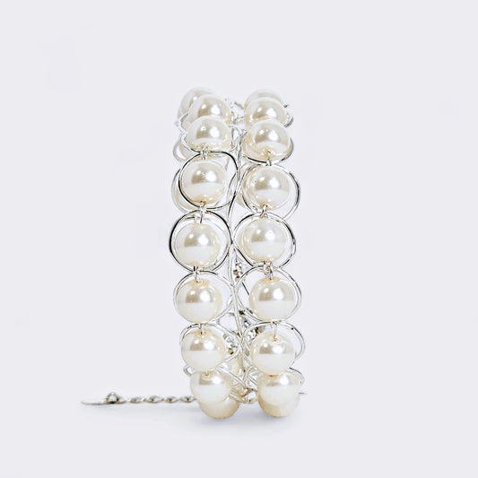 PEARL AND SILVER BRACELET