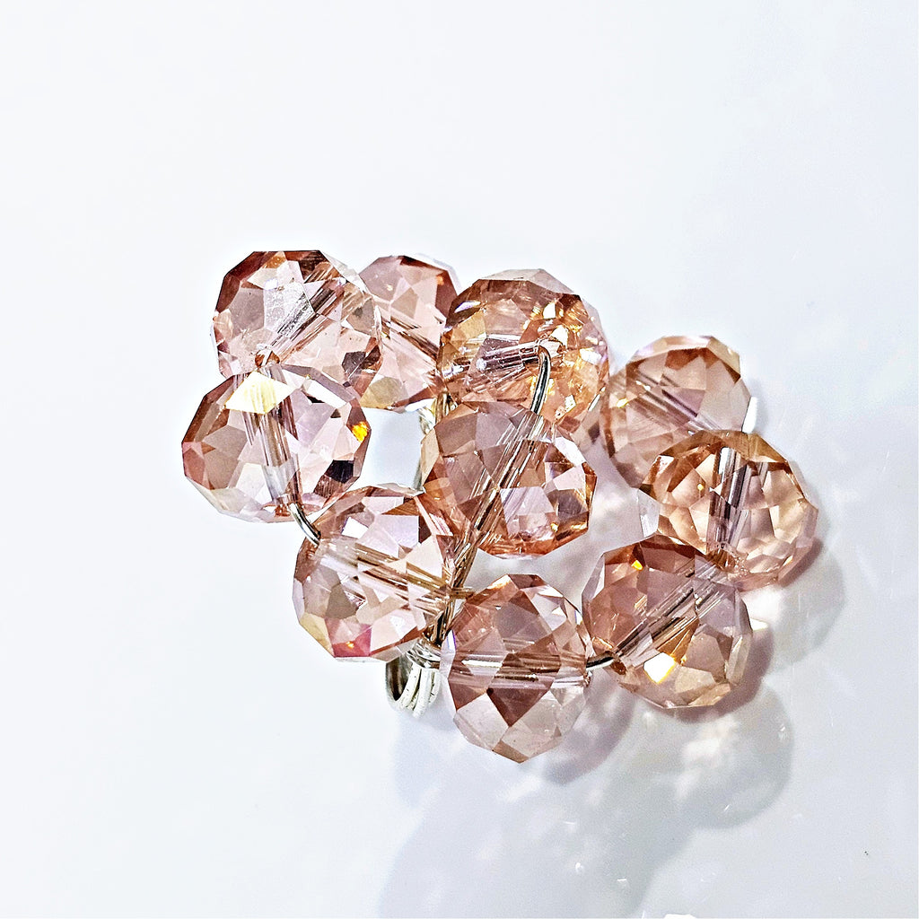 PINK CRYSTAL CLUSTER RING