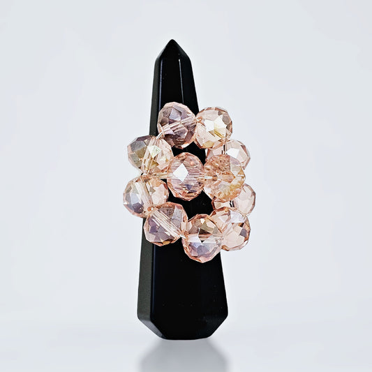 PINK CRYSTAL CLUSTER RING