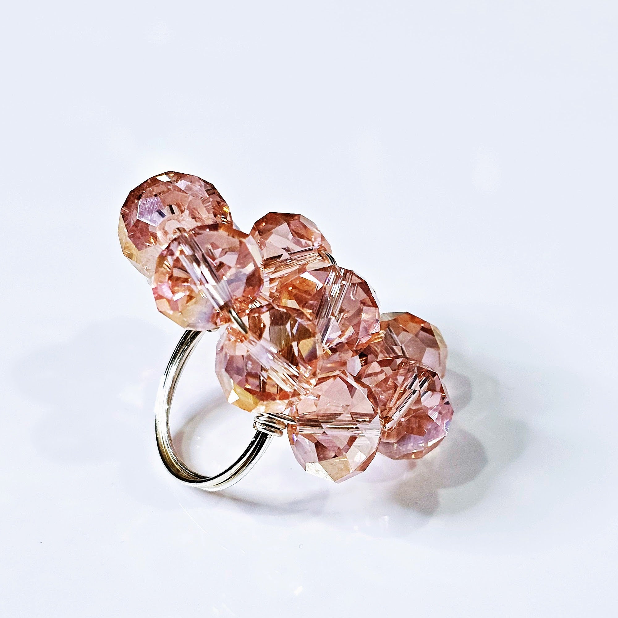 PINK CRYSTAL CLUSTER RING