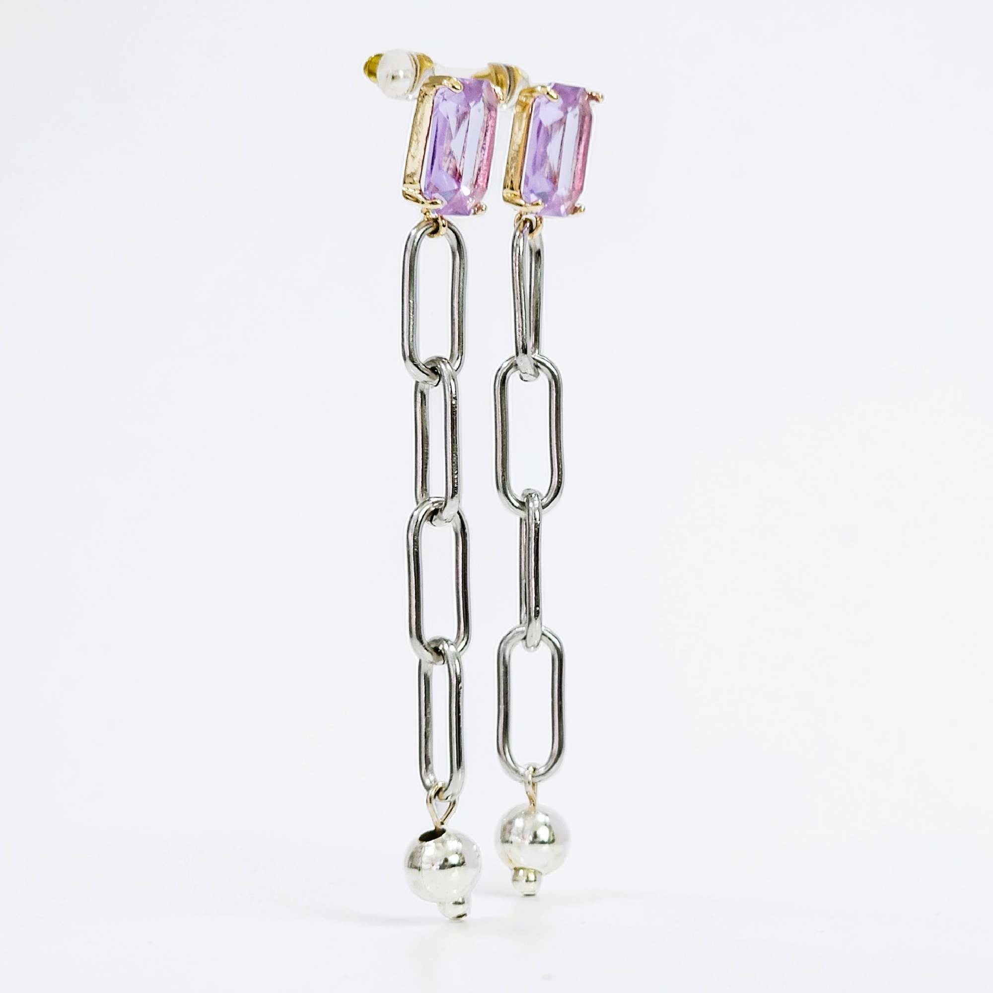 LILAC CRYSTAL DROP EARRINGS