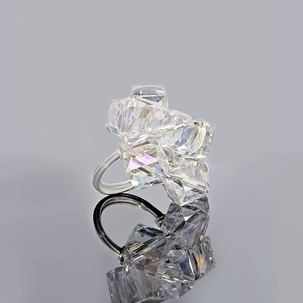 SILVER FLOWER RING