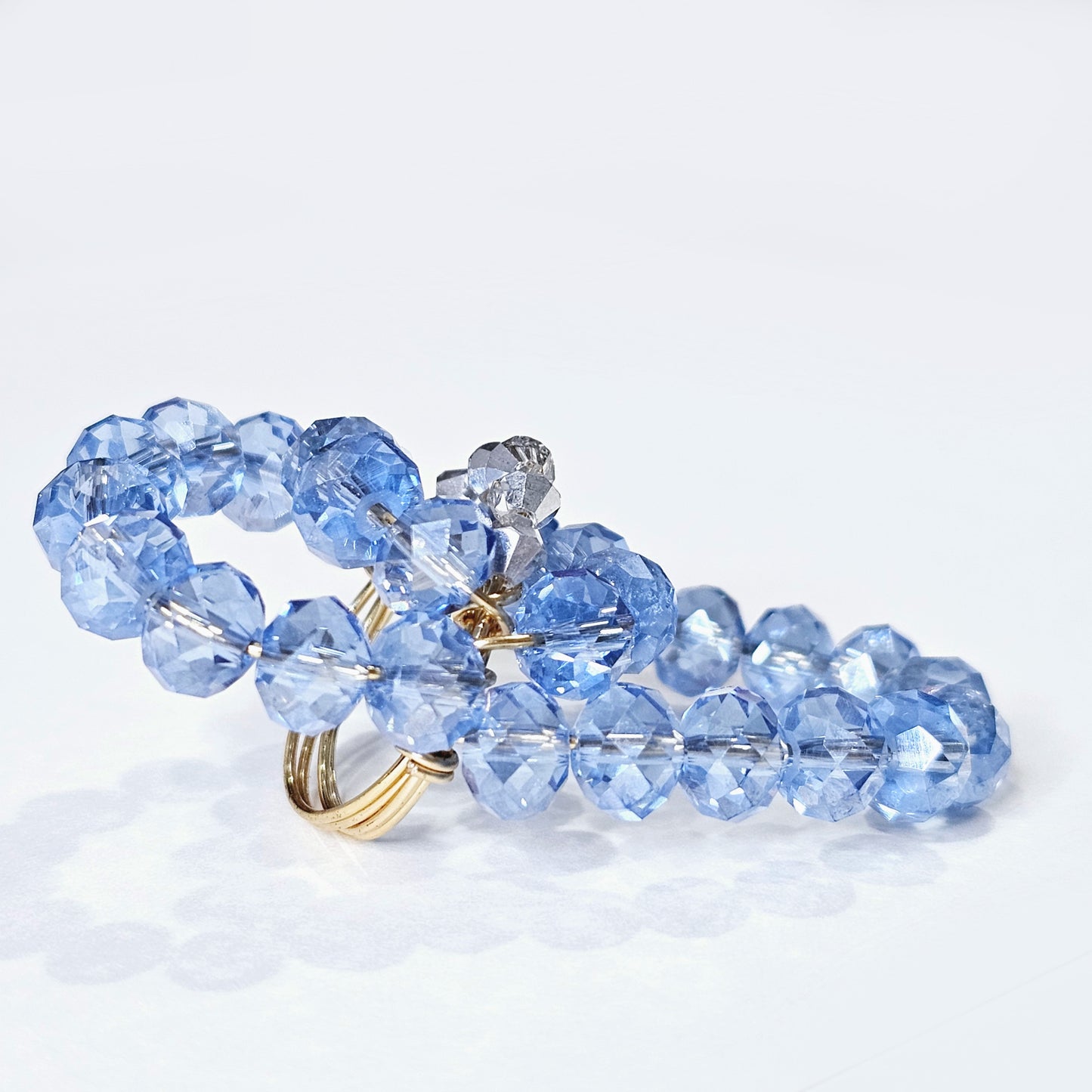 LIGHT BLUE SAPPHIRE CLUSTER RING | GOLD