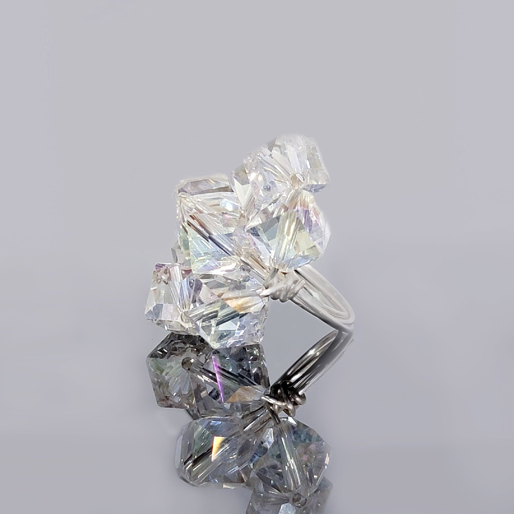 SILVER FLOWER RING
