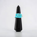 TURQUOISE CRYSTAL STACKING RING SET OF 3
