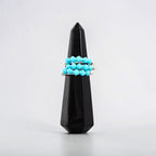 TURQUOISE CRYSTAL STACKING RING SET OF 3