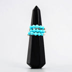 TURQUOISE CRYSTAL STACKING RING SET OF 3