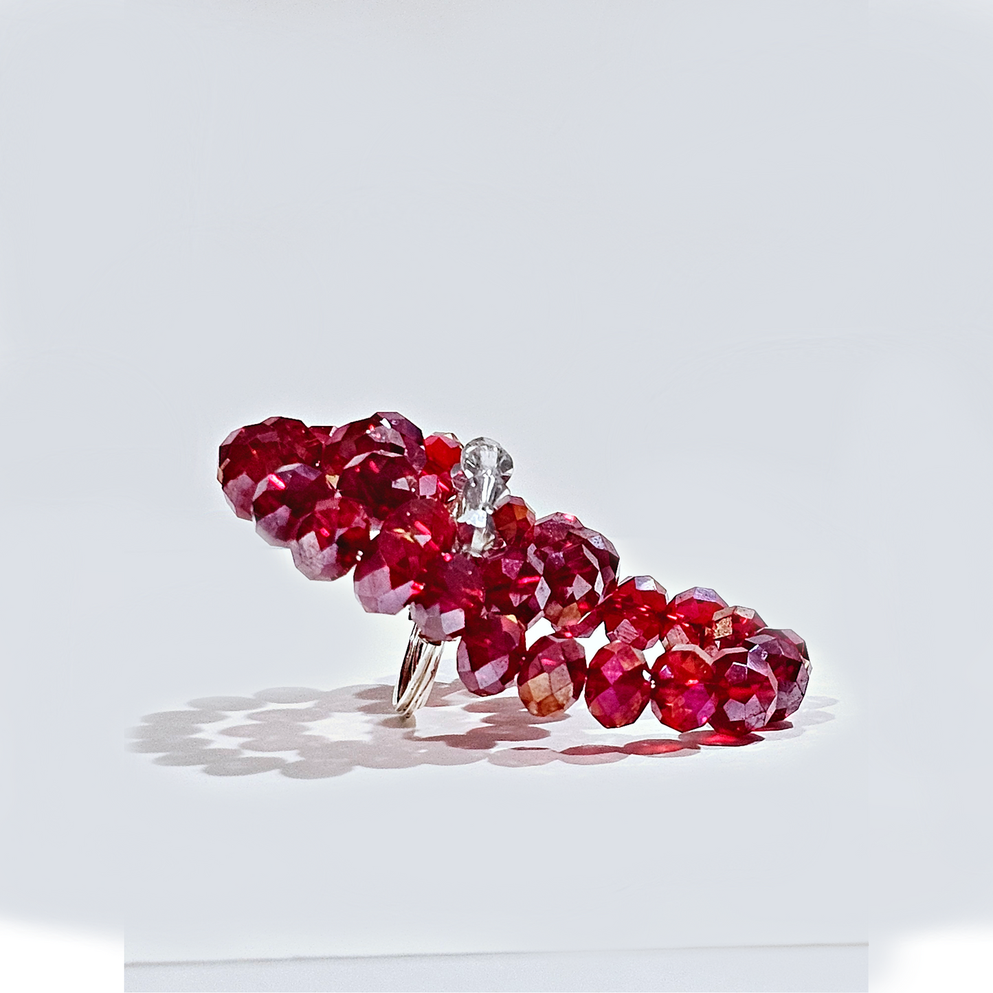 GARNET CRYSTAL CLUSTER RING | SILVER