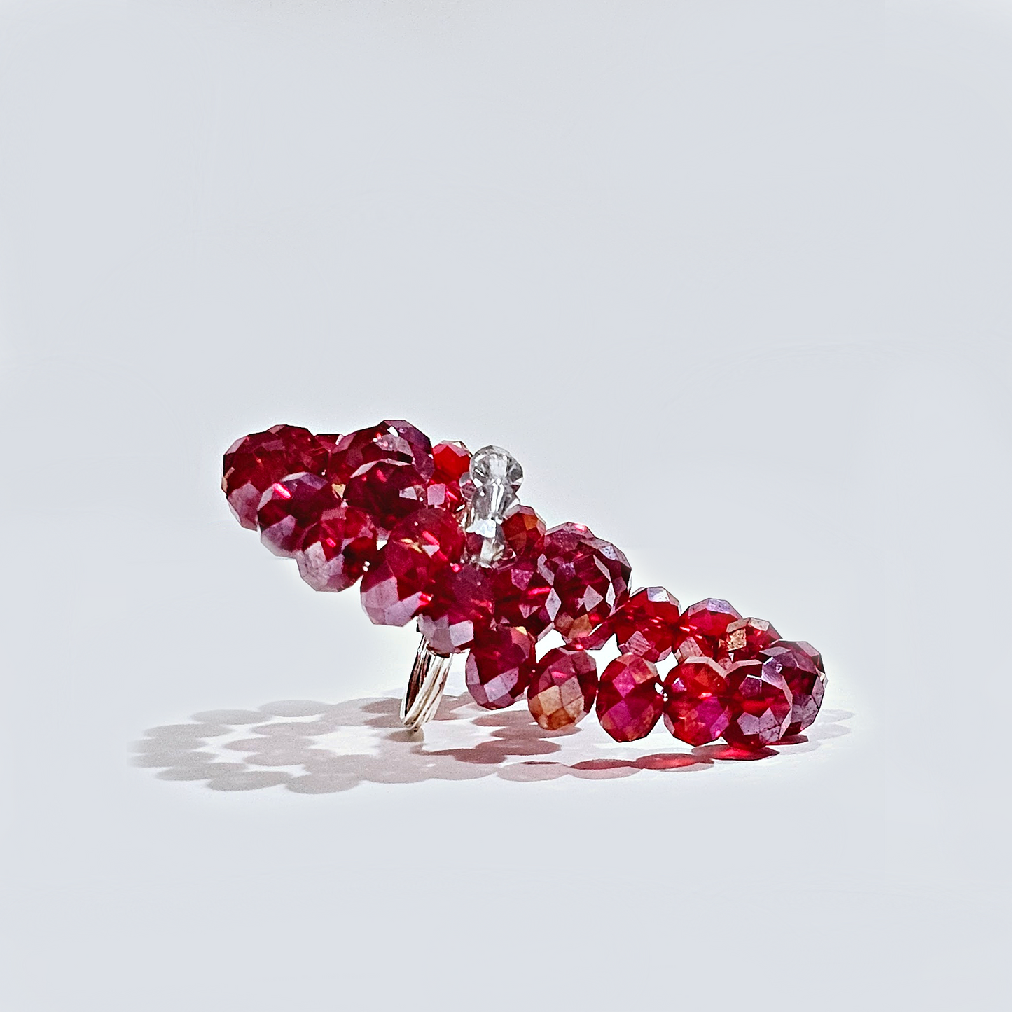 GARNET CRYSTAL CLUSTER RING | SILVER